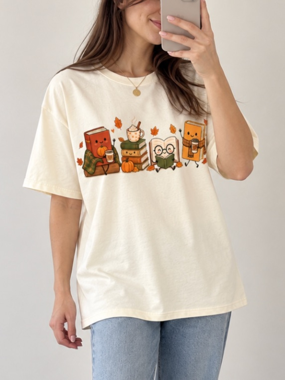 Cozy Book Lover T-Shirt Autumn, Fall Pumpkin Lover T-Shirt